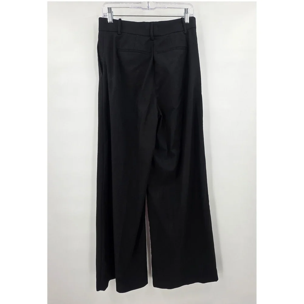 MADEWELL THE HARLOW SUPERWIDE LEG TROUSER PANTS WOMENS SIZE 4 TALL BLACK PLEATED - Picture 7 of 16
